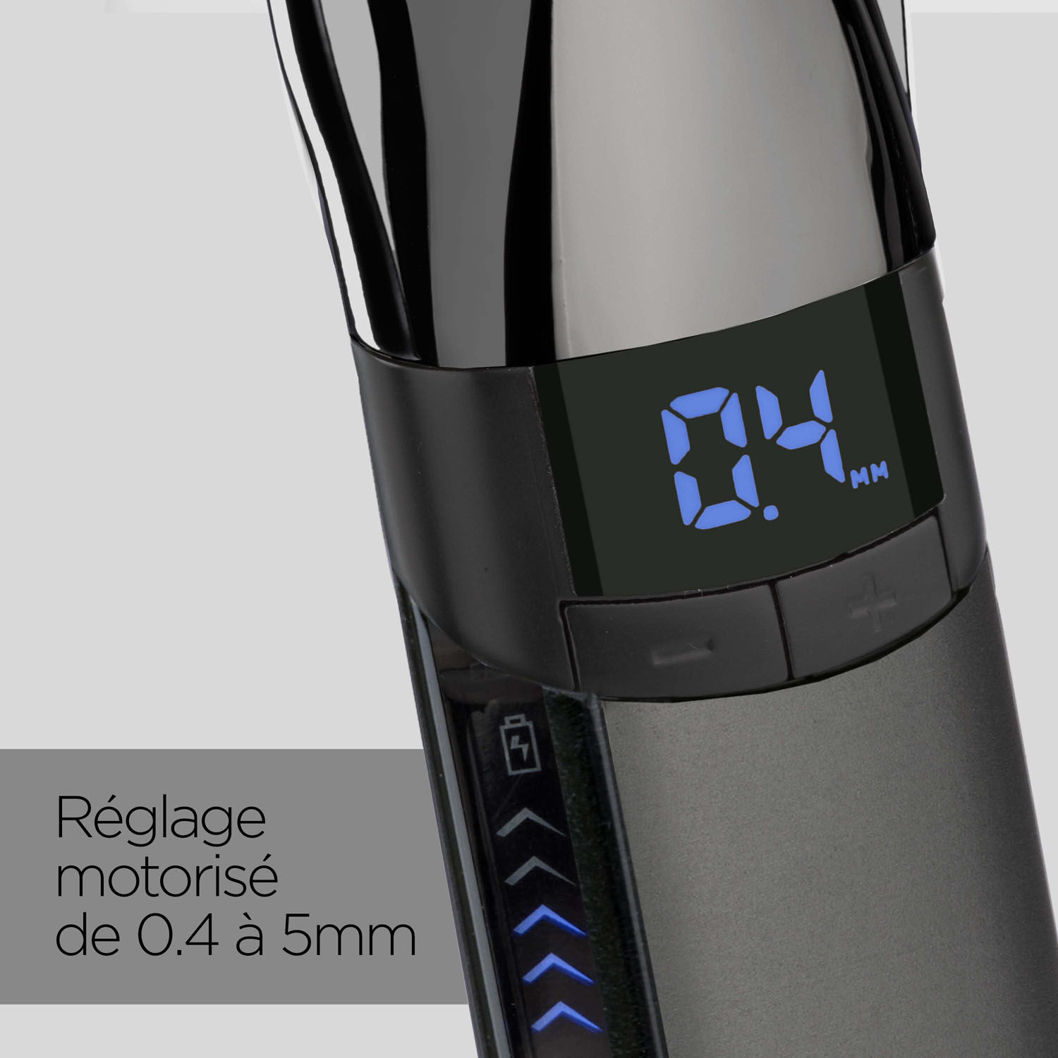 R&eacute;glage motoris&eacute; 
de 0.4 &agrave; 5mm